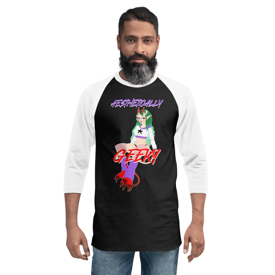 Aesthetically Geeky Demon Baseball Tee product image (16)
