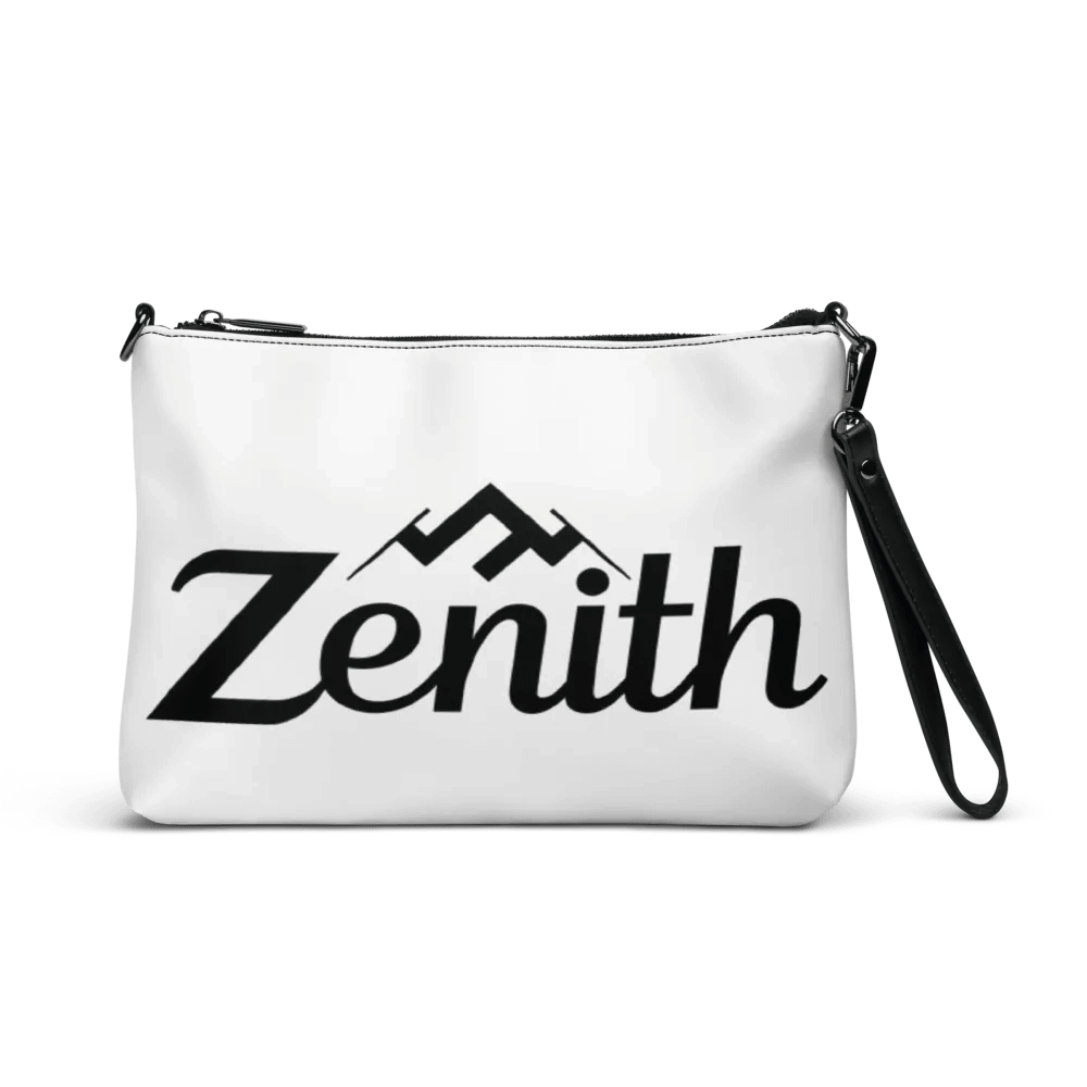 Zenith All-Over Print Crossbody Bag - White Minimalist Design with Elegant Cursive 'Zenith' product image (1)