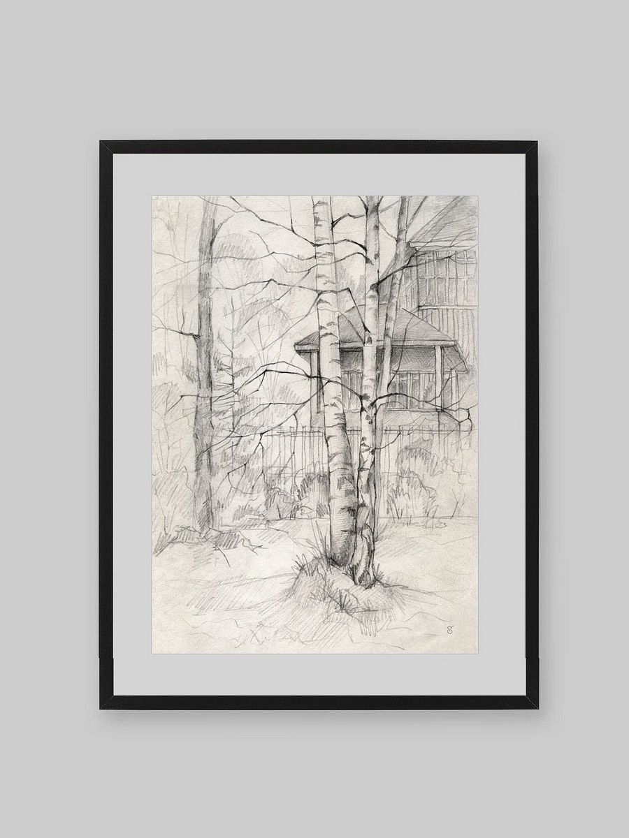 Vibrant Matte Poster Print - Dacha and Trees product image (5)