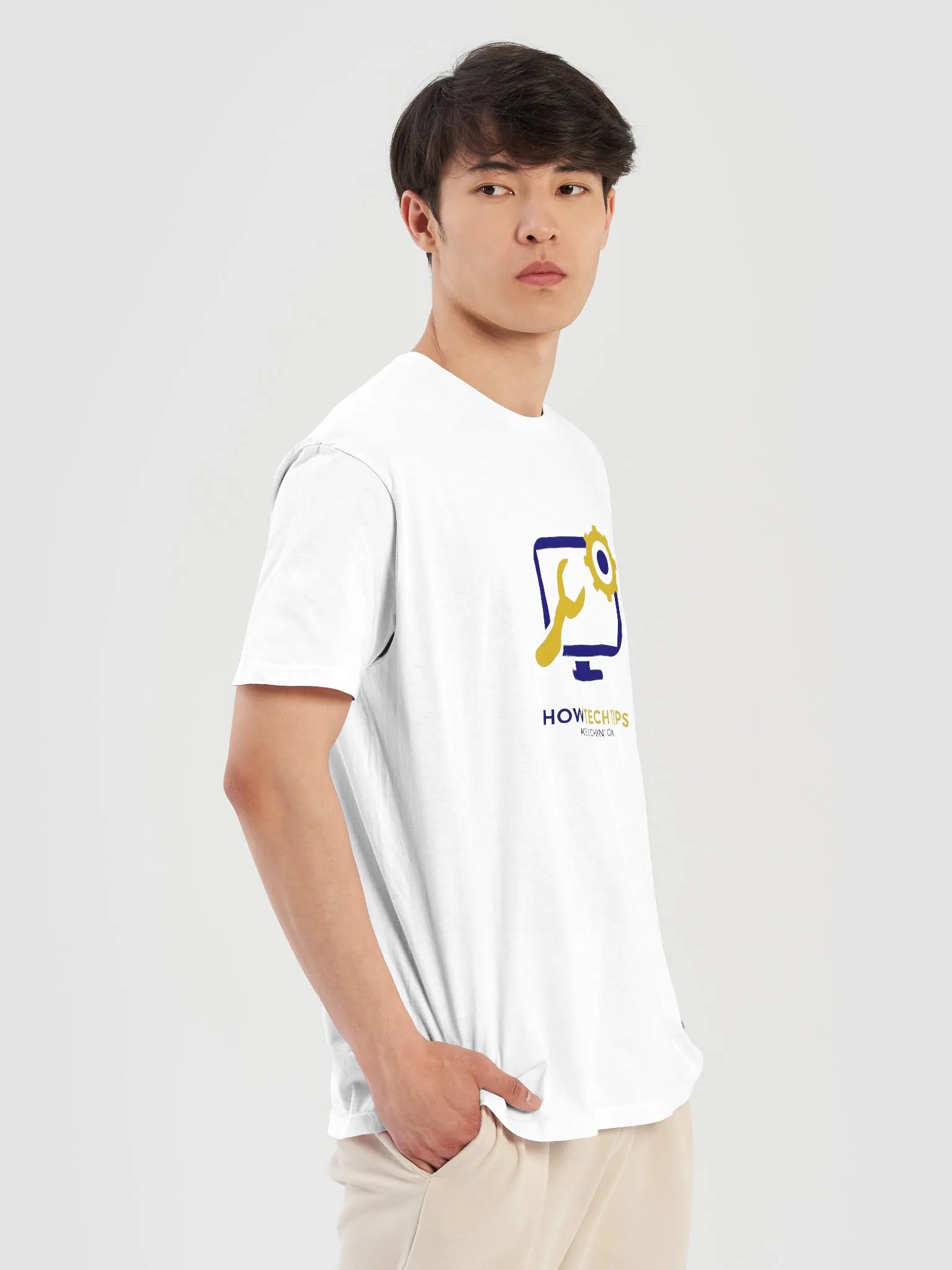 How2TechTips White T-Shirt Logo product image (5)