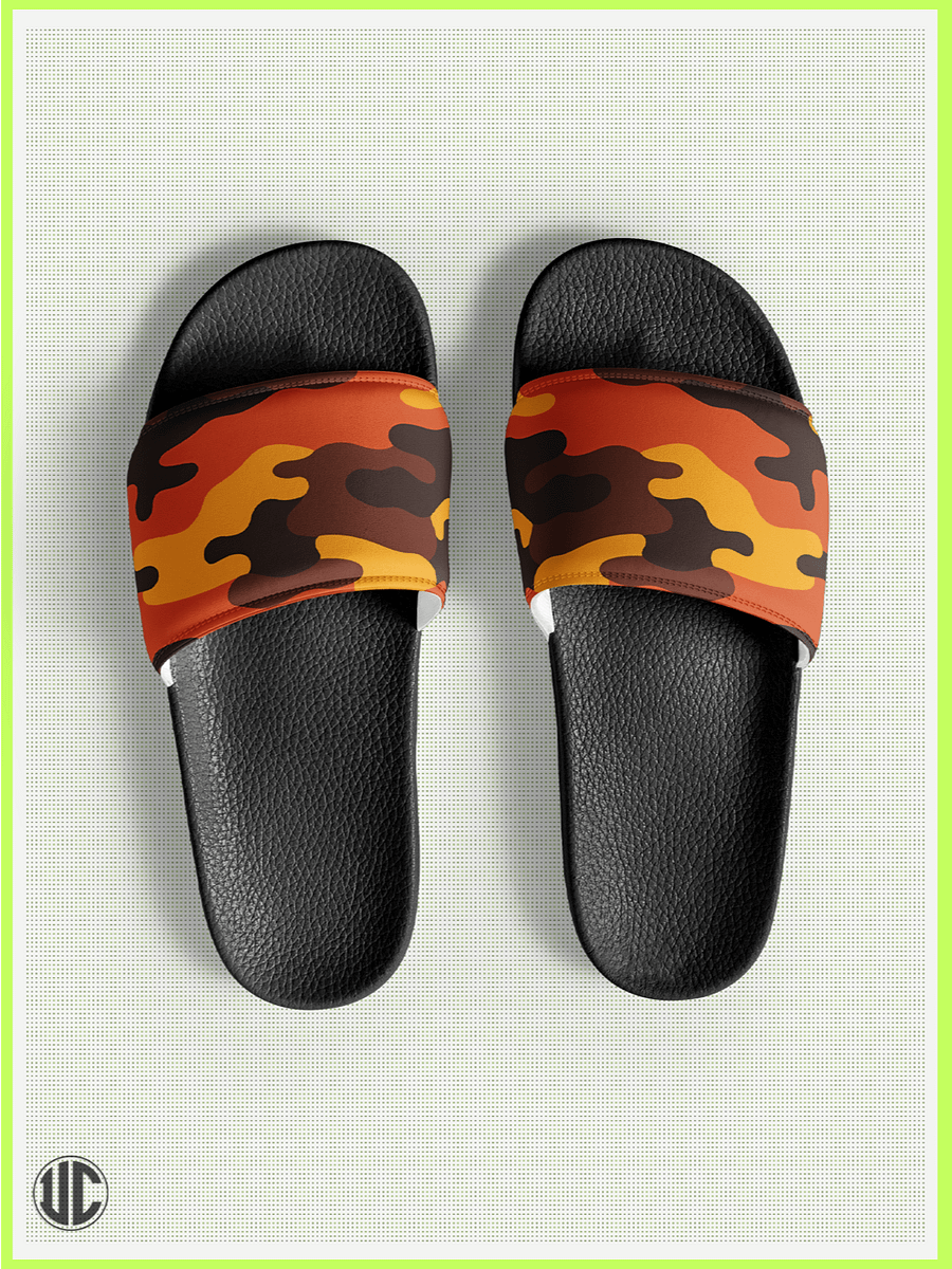 UnkoCon – Savage Sunset Orange Camo Women’s Slides product image (1)