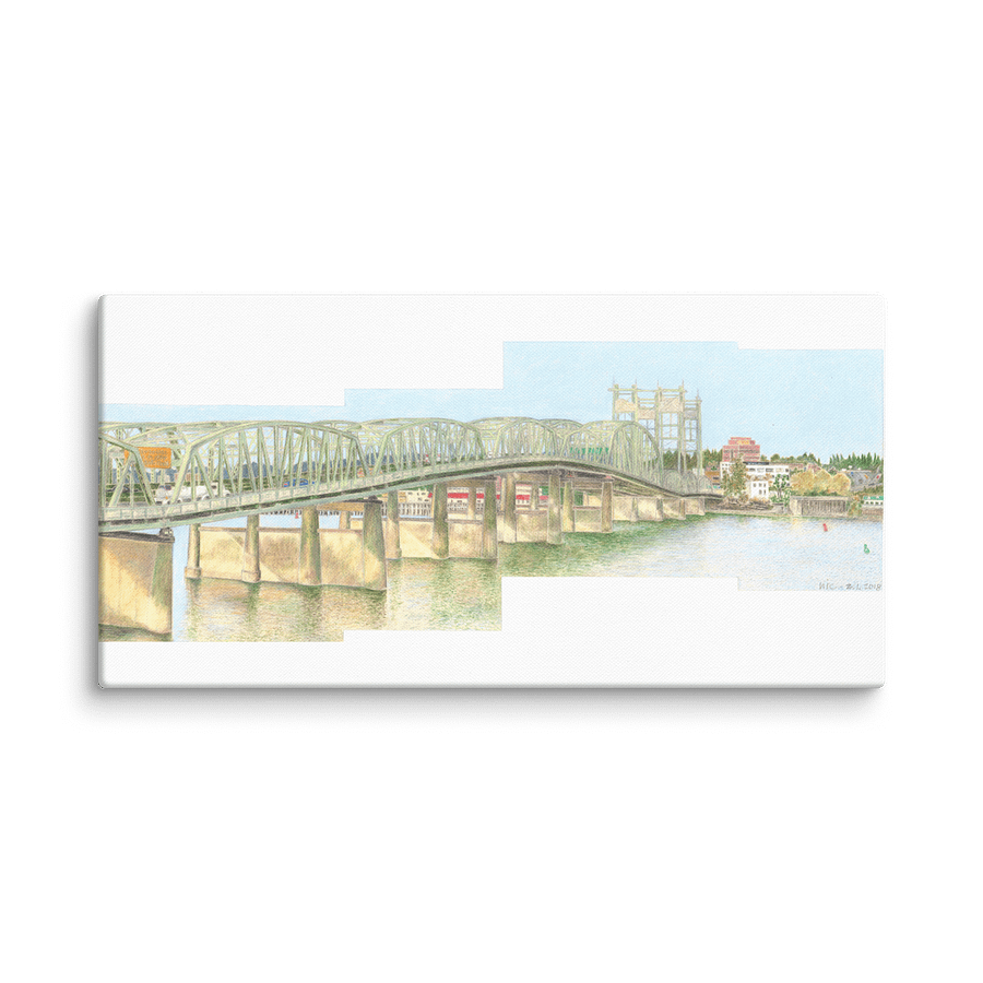 View from the Jantzen Beach Hotel in Portland, Oregon 02.01.18 on Canvas (24" x 48") product image (1)