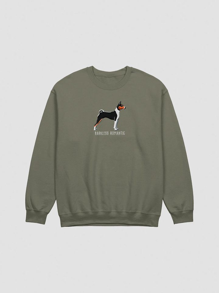 Barkless Romantic Sweatshirt (Embroidered) of a Basenji(Tricolor) product image (10)