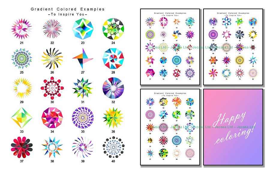 100 Geometric Mandala Coloring Pages | PDF | Digital File | Series GM2025 Vol. 3 product image (2)