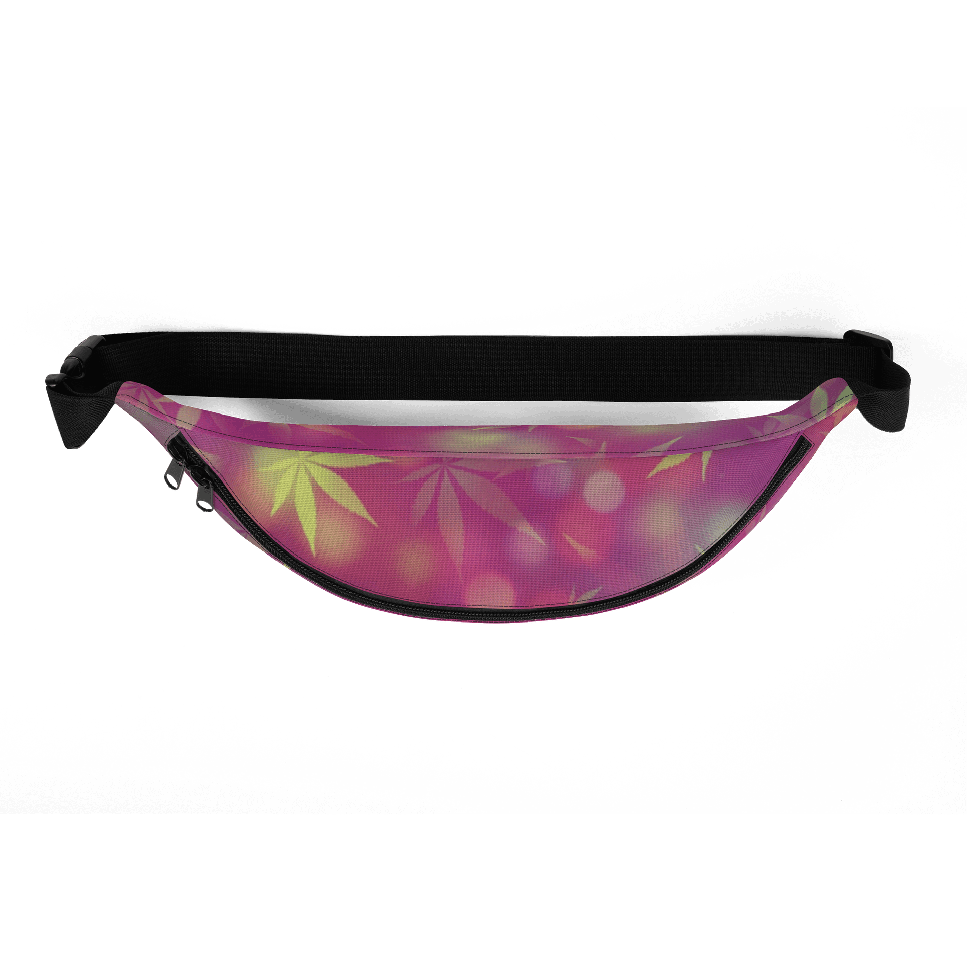 Maroon & Gold Bokeh Cannabis Leaf Pattern Fanny Pack product image (6)