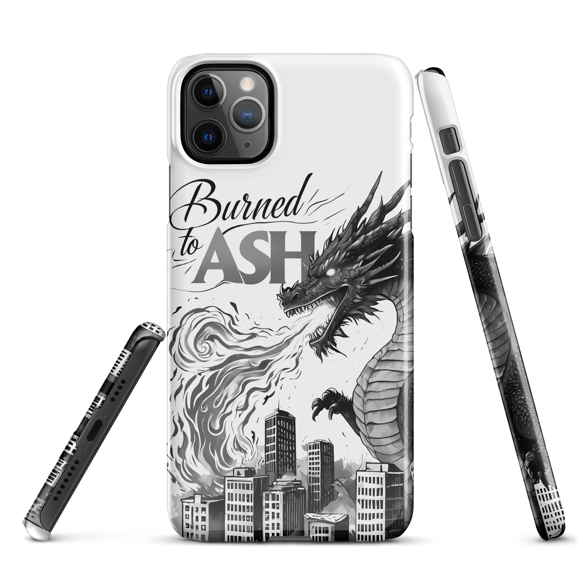 Apocalyptic Dragon Art | 'Burned to Ash' Monochrome Print Snap Case for iPhone® product image (3)