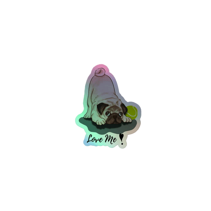 Pug Playtime Holographic Sticker Sheet product image (1)