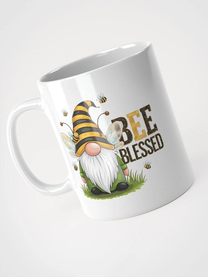 Bee Blessed Gnome White Glossy Mug product image (2)