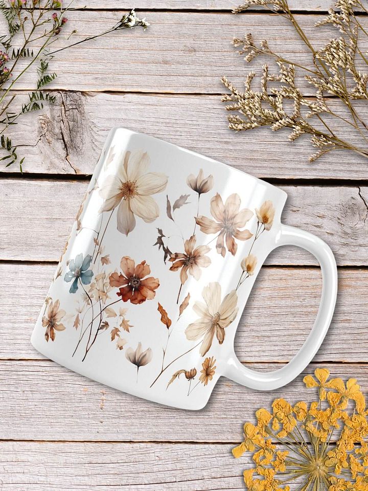 Pressed Wildflowers Boho Aesthetic Ceramic Mug product image (2)