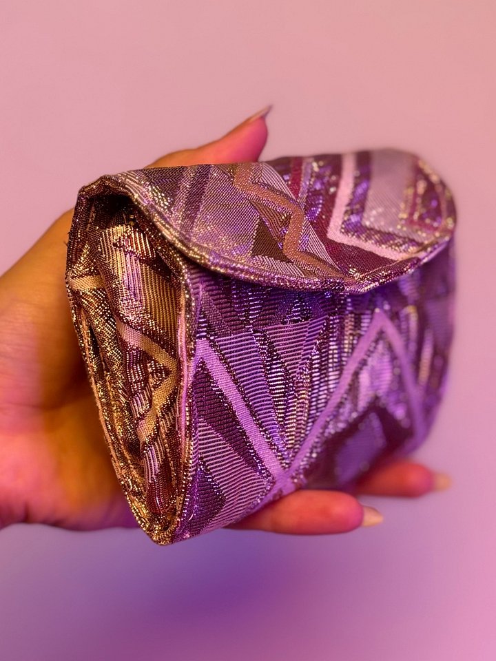 Wallet (Pink and Gold Metallic Diamonds) product image (1)