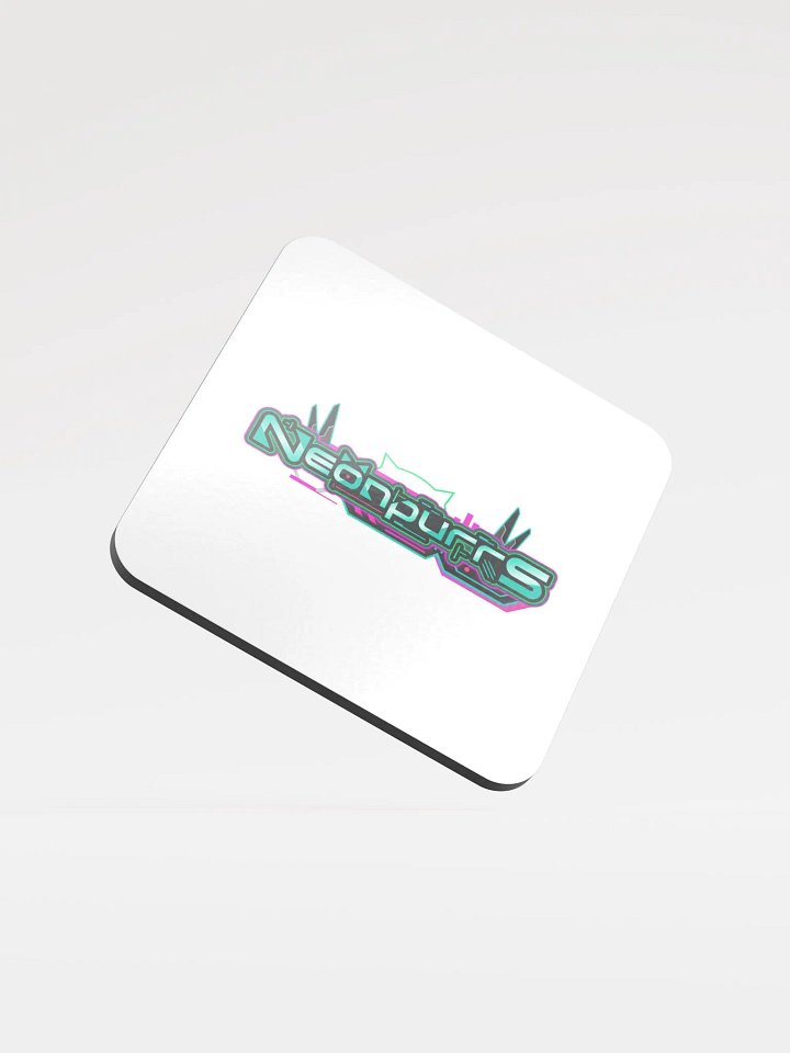 Neonpurrs Logo Glassed Cork Coaster product image (1)