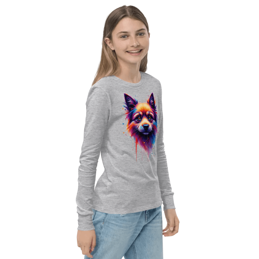 Vibrant Pup Portrait Youth Long Sleeve Tee product image (22)