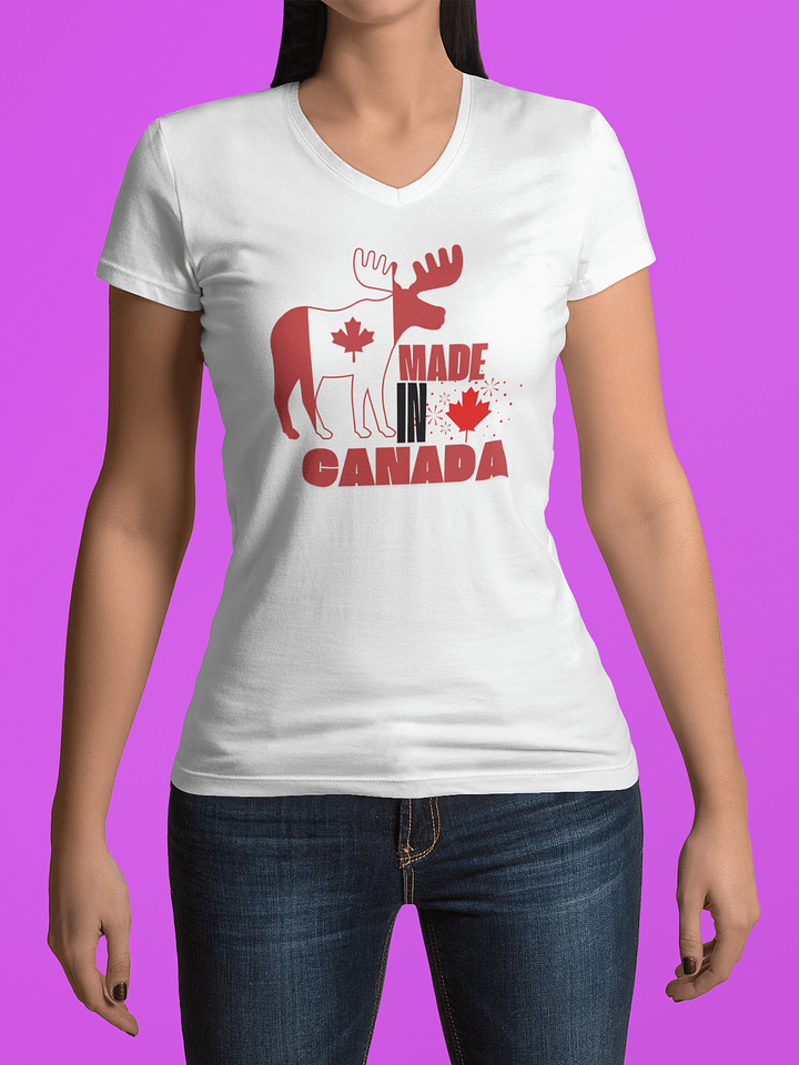 Canadian Moose Flag V-Neck Tee product image (13)