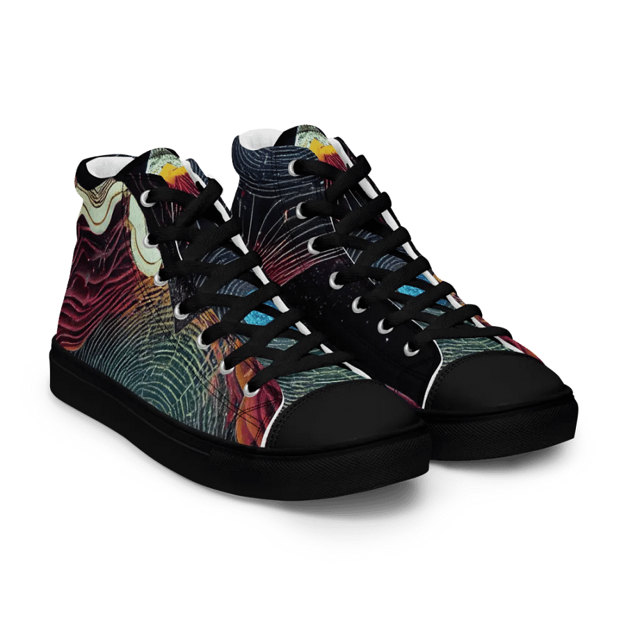 Cosmic Wave Men's premium canvas High Tops product image (8)