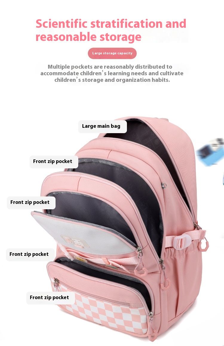 High School Student Burden Reduction Spine Protection Large Capacity Simple Backpack product image (5)