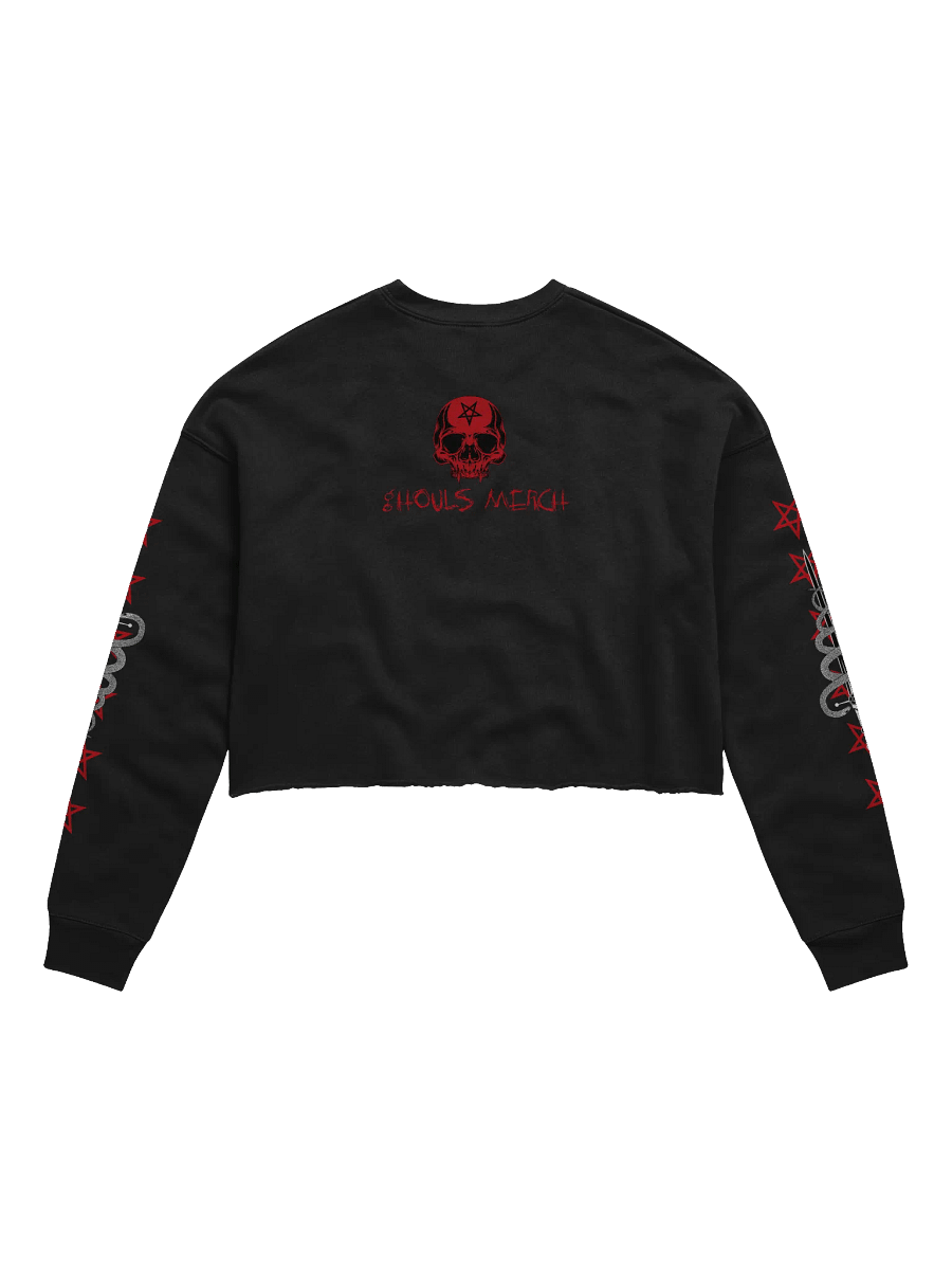 Baphomet Infernal Devotion Women's Fleece Crop Sweatshirt product image (2)