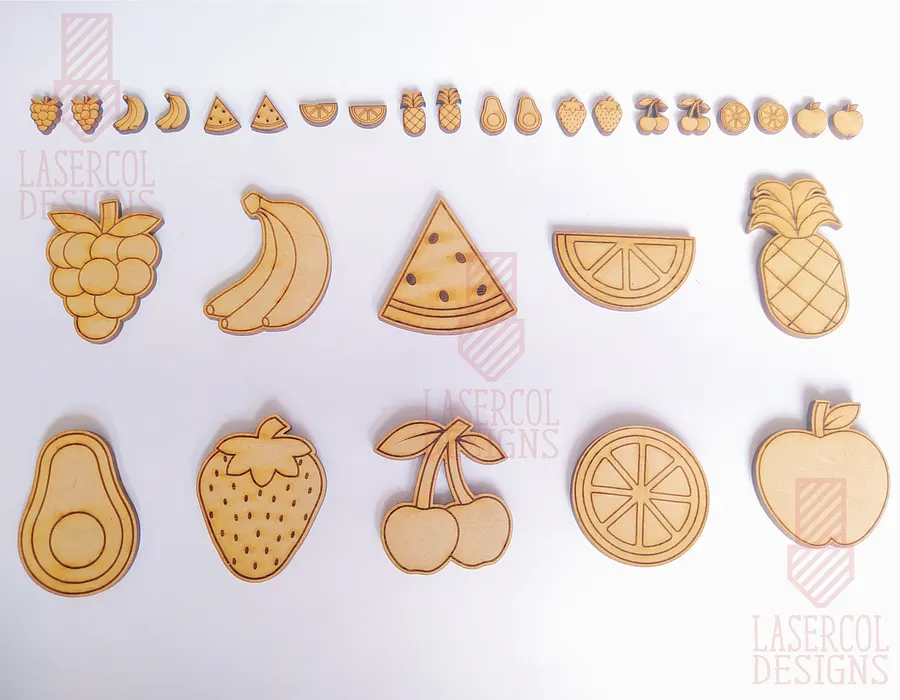 Fruits Cut Outs and Stud Earrings - Laser Cut Files product image (5)