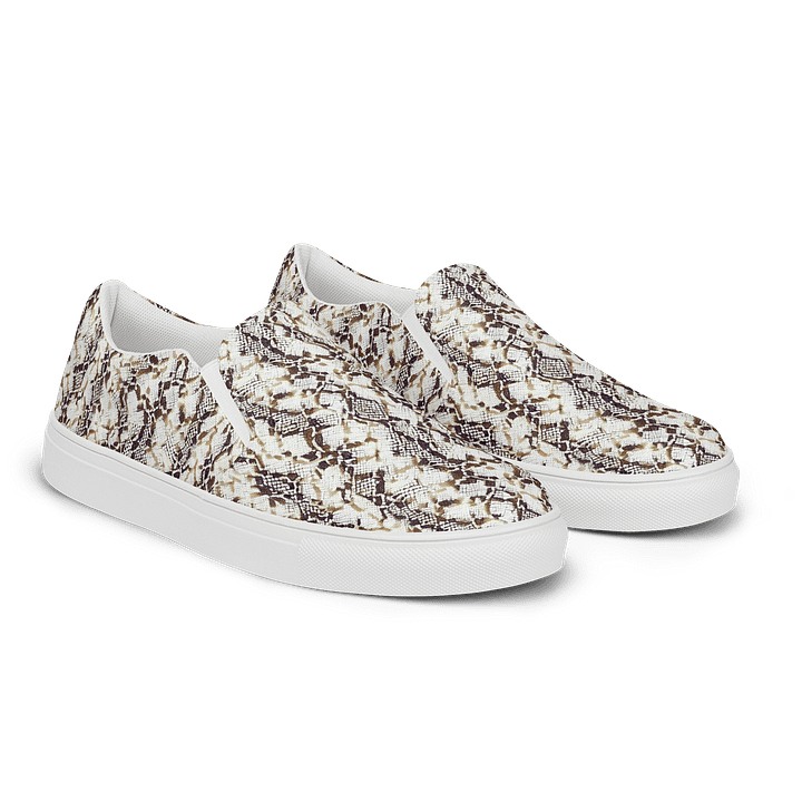 Beige Snake Skin Canvas Shoes product image (2)