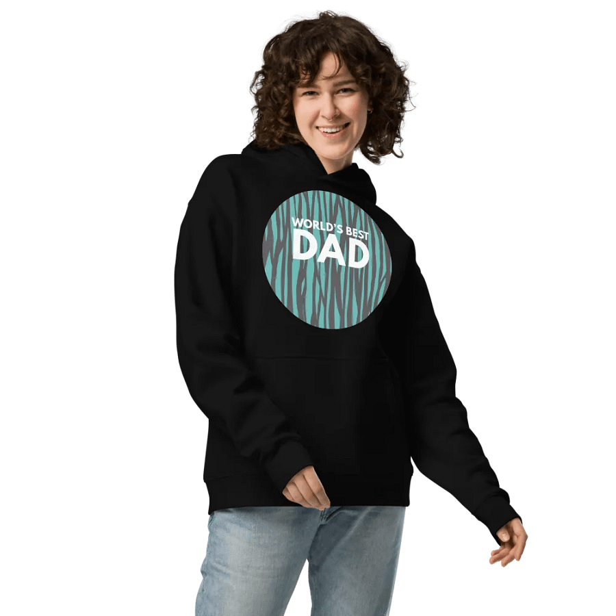 World's Best Dad Teal Stripe eco Hoodie product image (3)