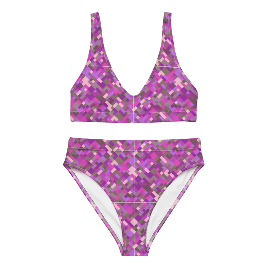 Colorful Mosaic Pattern Design High Waisted Bikini - v5 product image (9)