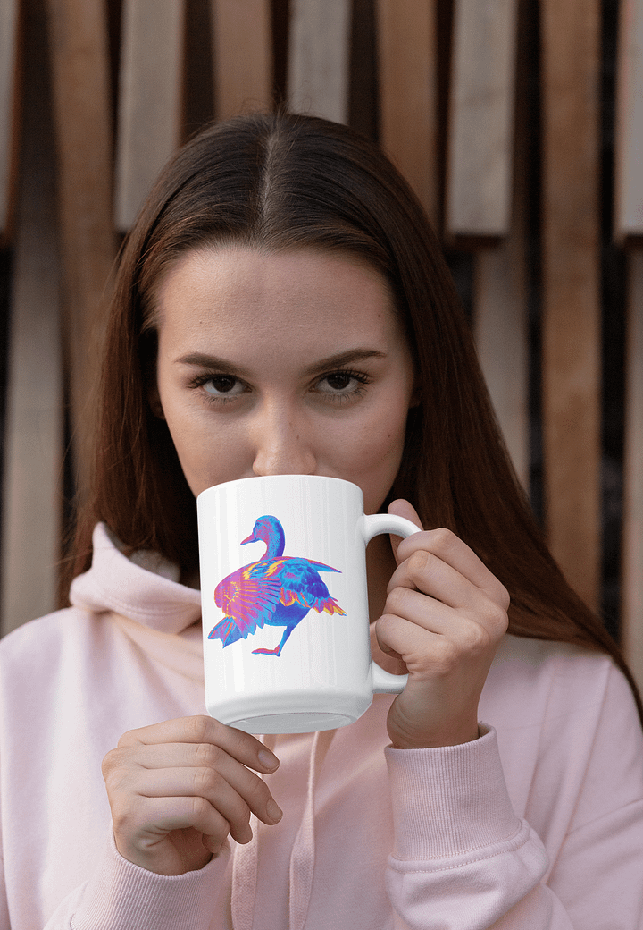 Funky Neon Pink and Blue Duck Mug product image (1)