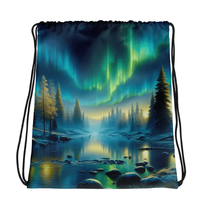 Beautiful Vividly Colored Northern Lights Themed Drawstring Bag product image (1)