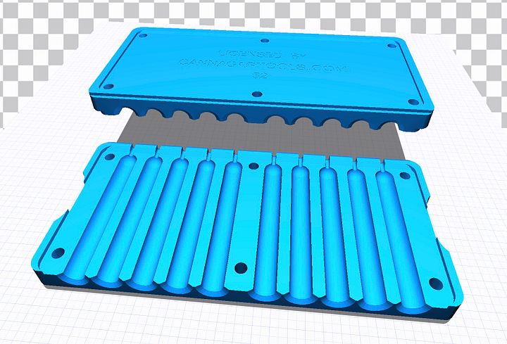 3D Printable Files - RoundCap Stackable V3 10 Slot Cannagar Molds product image (1)
