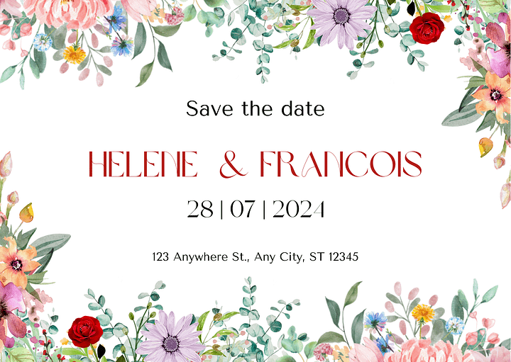 Pretty Wedding Save the Date Card product image (1)
