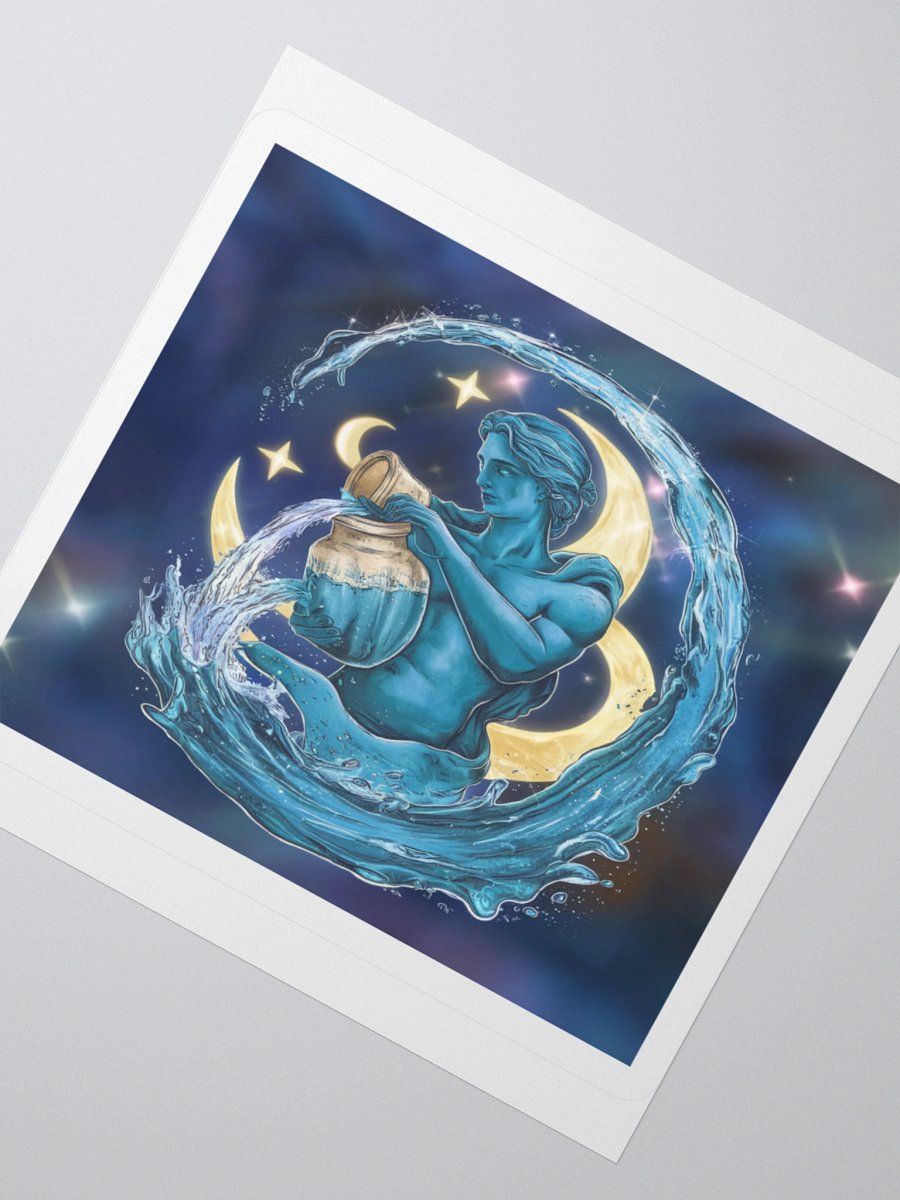 Aquarius Celestial Water-Bearer Vinyl Sticker - Exclusive Zodiac Art product image (2)