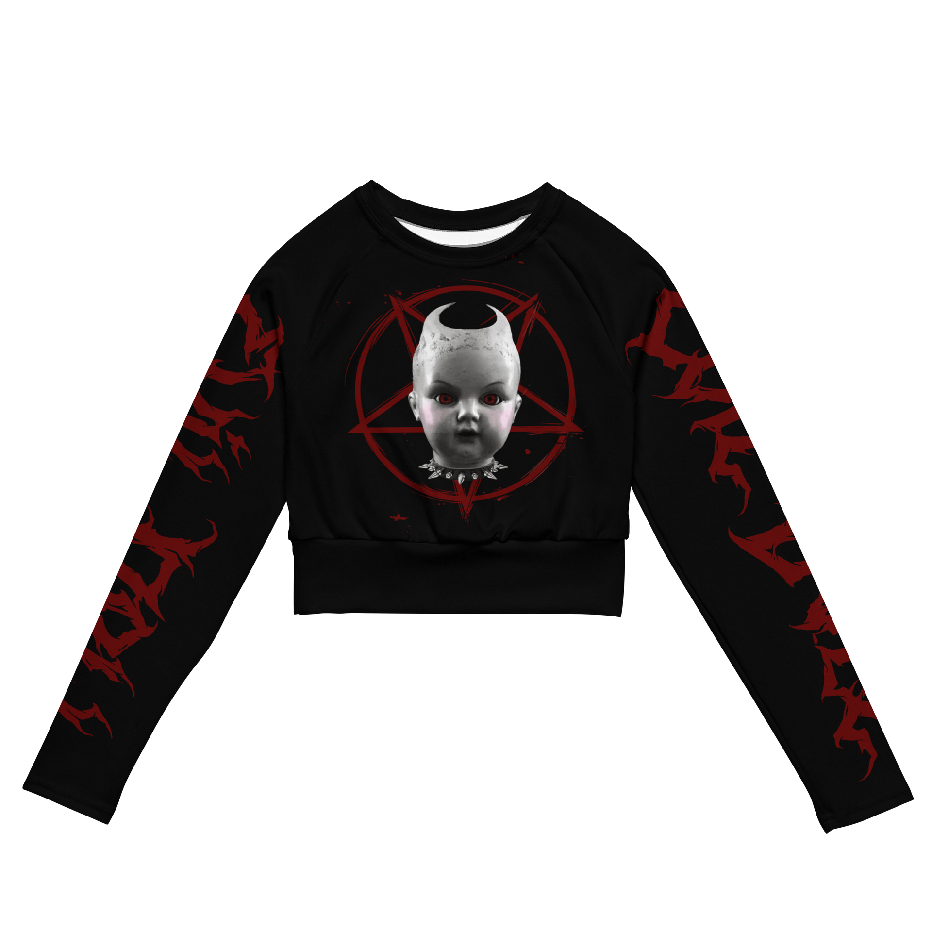 EVIL DOLL LONG SLEEVE CROP TOP product image (1)