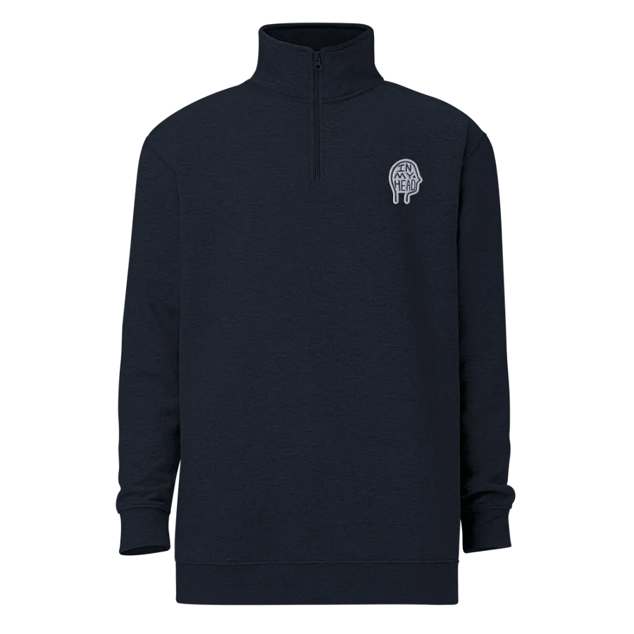 In My Head (navy bubble design) embroidered quarter zip product image (7)