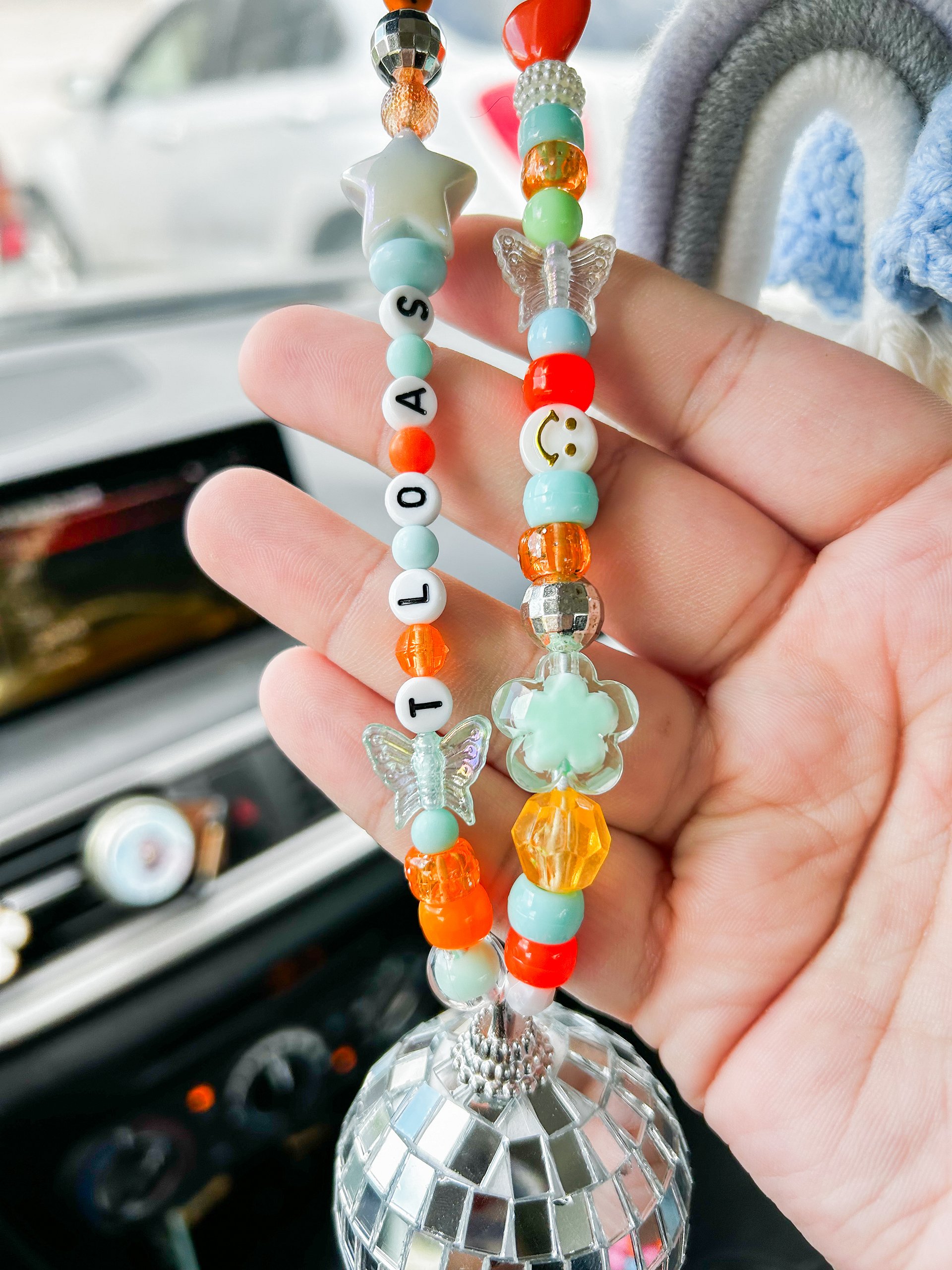 Life of a Showgirl Disco Ball Beaded Car Charm product image (3)