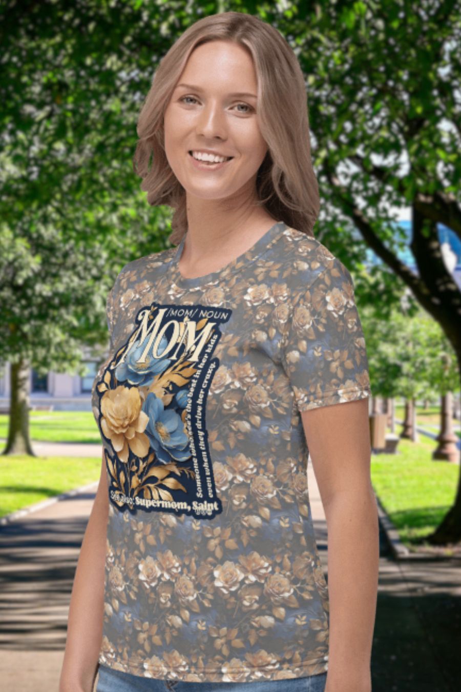 Funny Mom Floral All Over Print T-shirt product image (7)