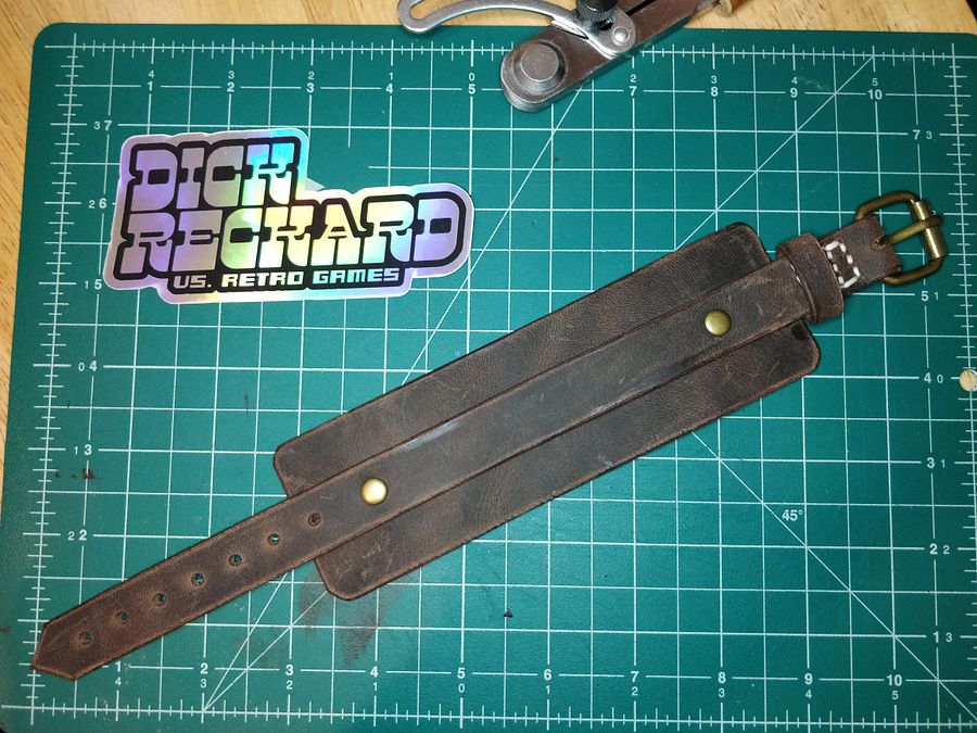 Brown 1 Band Leather Cuff 02 0B product image (3)