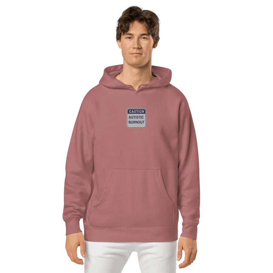CAUTION: ASD BURNOUT embroidered pigment hoodie (navy design) product image (3)
