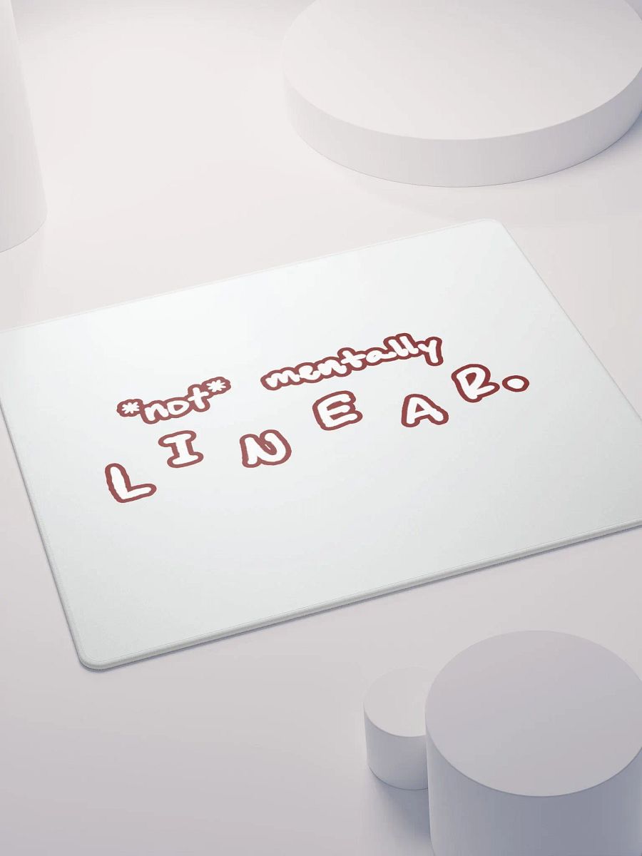 *not* mentally linear (lined design, #6D1616) mouse pad product image (4)