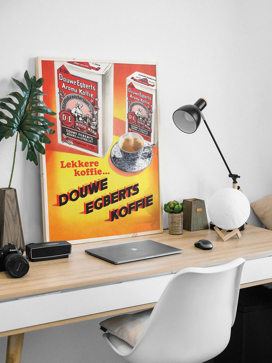 Coffee retro poster (Dutch/Holland), 1950s — coffee vintage poster, coffee print, kitchen art, retro poster, vintage art product image (6)