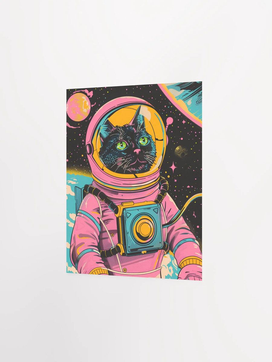 Astronaut Cat in Space Retro Wall Art Print product image (31)