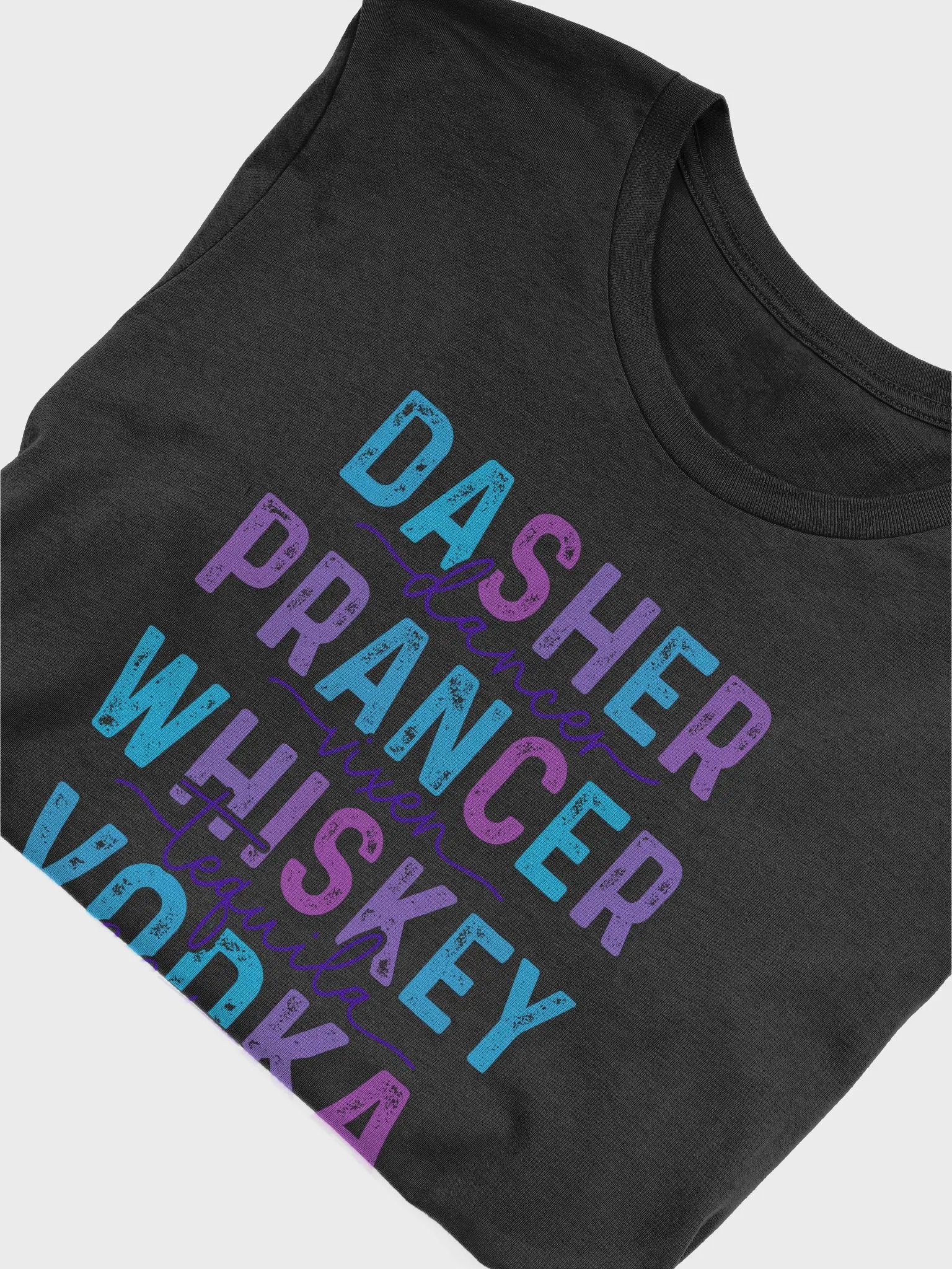 Dasher & Dancer Whimsical Holiday Spirits T-Shirt - Blue product image (5)