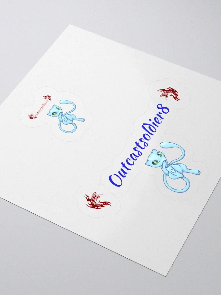 Whimsical Blue Cat Kiss Cut Stickers product image (8)