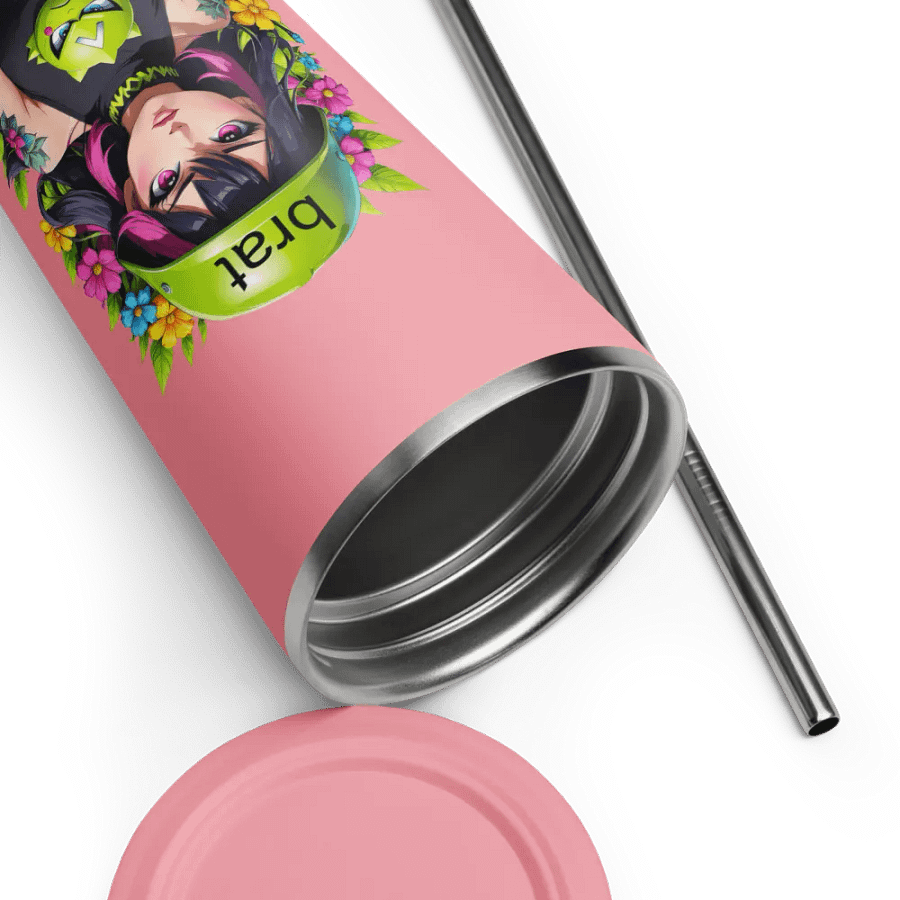 Brat 20 oz Tumbler Cup - Pink - Insulated Tumbler with a Straw v6 product image (9)