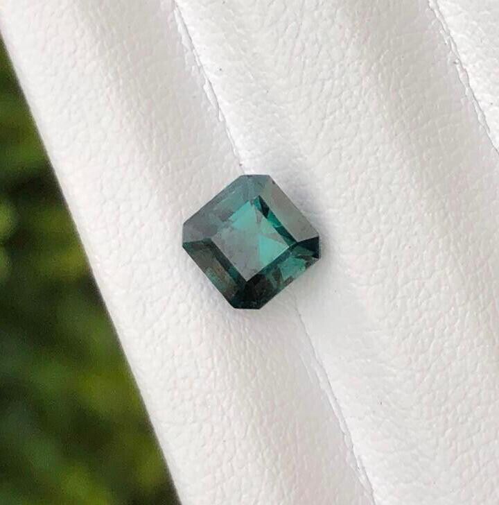 TOURMALINE GEMSTONE FOR RING ASSCHER CUT BLUE COLOR SQUARE, SHAPE, 1.60 CARAT product image (2)