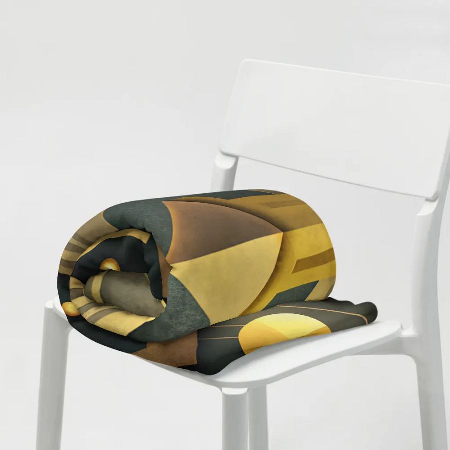 Elegant Geometric Gold Throw Blanket product image (8)