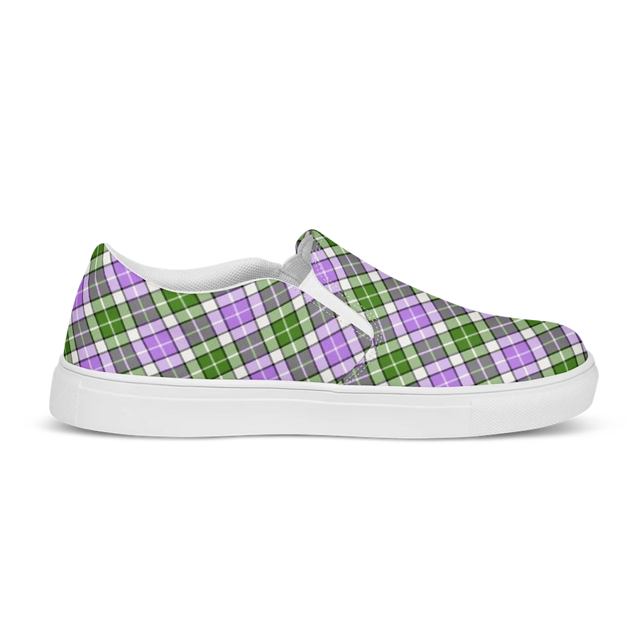 Lavender and Green Plaid Women's Slip-On Shoes product image (5)