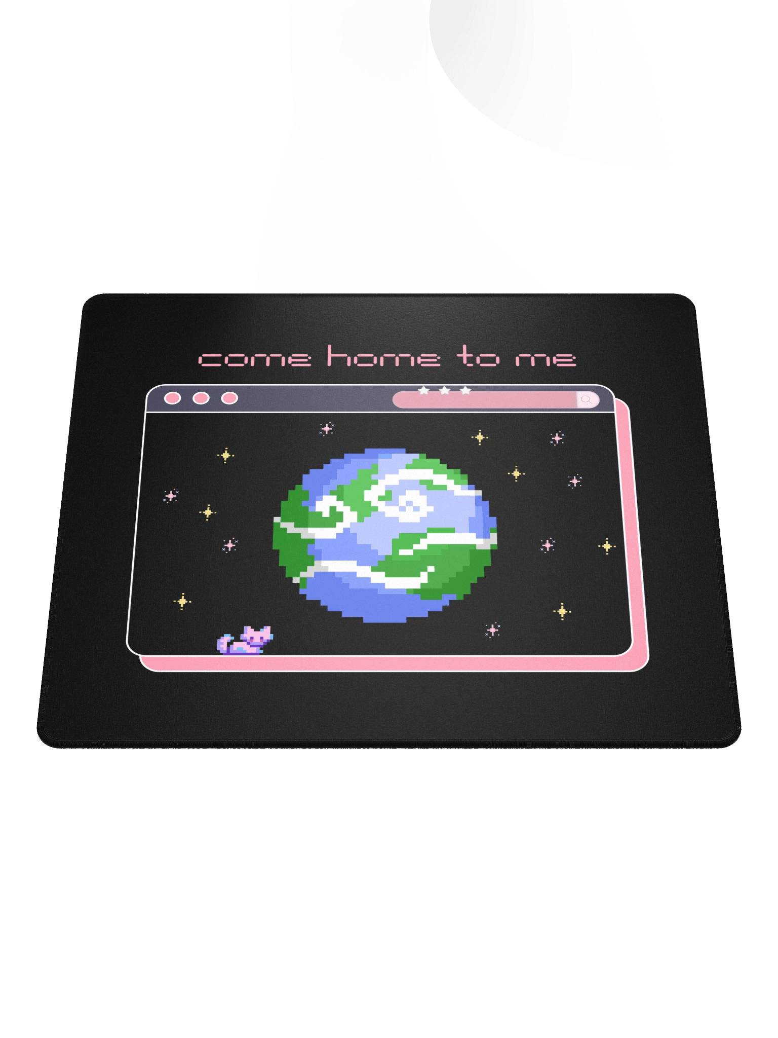 "Come Home to Me" Pink Pixel Art Mouse Pad product image (1)