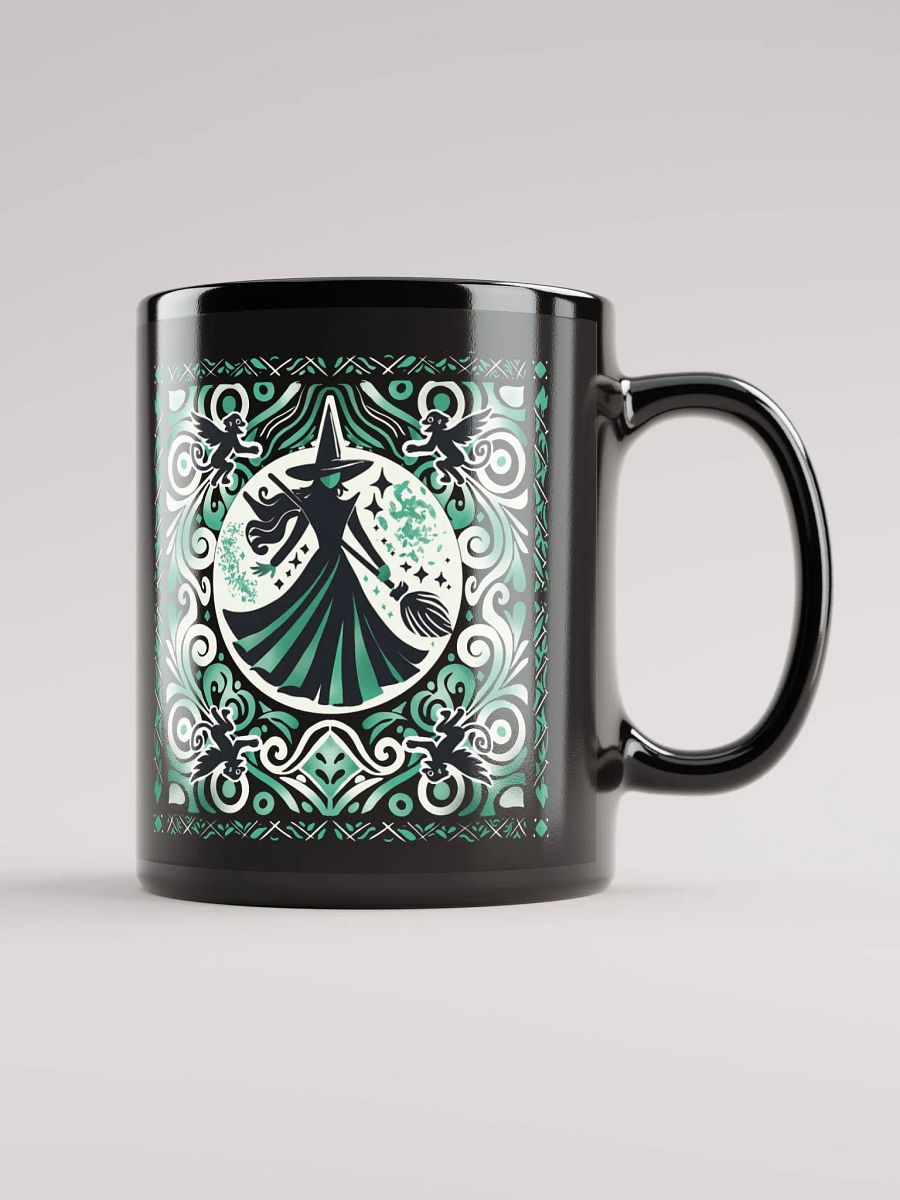Wicked Spanish Tile Elphaba Mug – Black Glossy Broadway Coffee Cup product image (1)