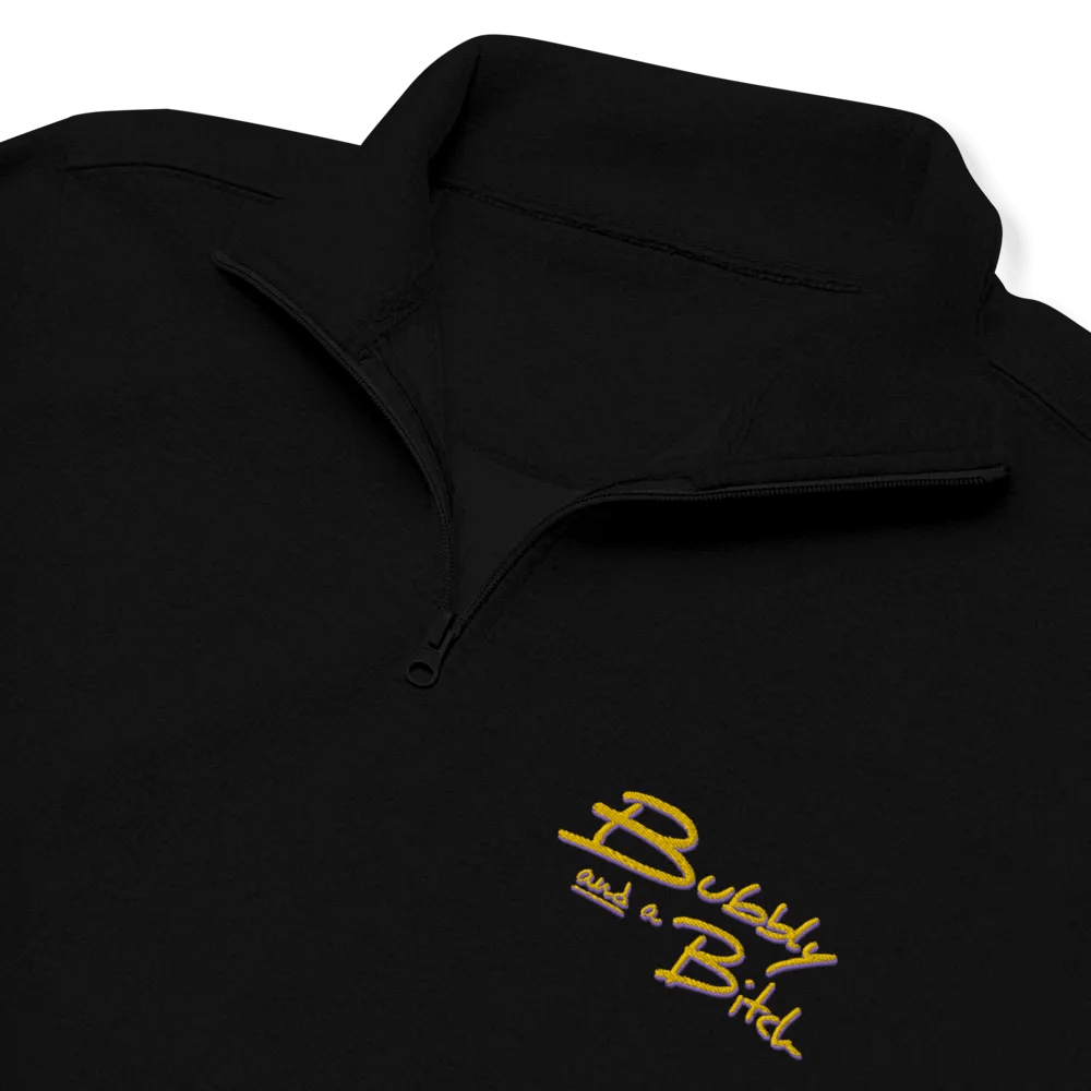 Bubbly and a B*tch (tulip shadow design) embroidered quarter zip product image (1)
