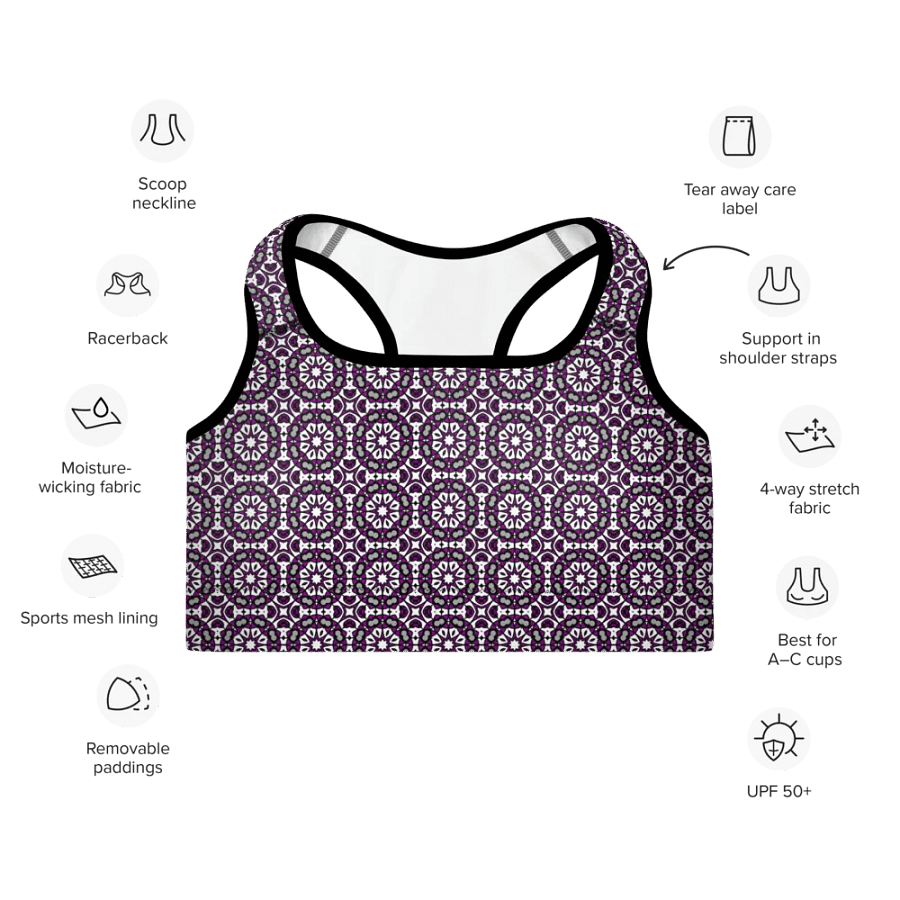 Asexual Abstract (1) - Padded Sports Bra product image (7)