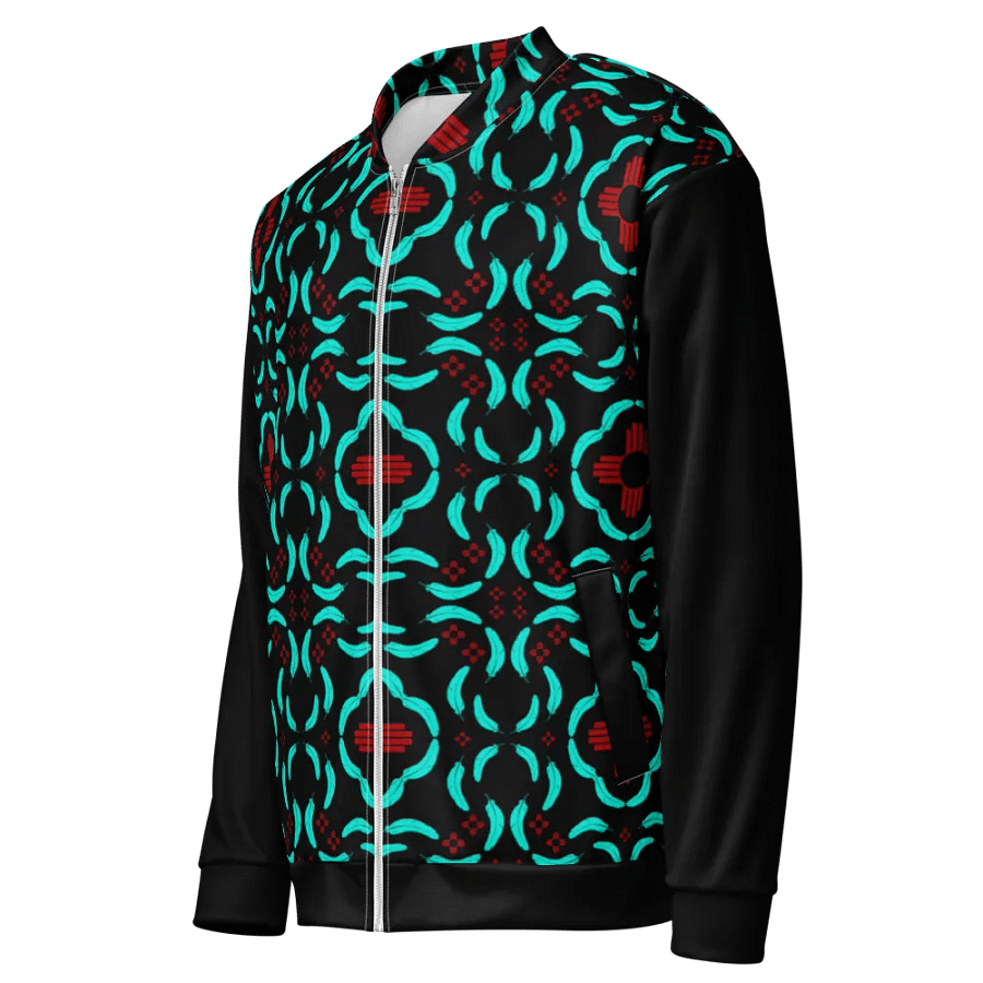 New Mexico Zia Turquoise Feathers Bomber Jacket product image (7)
