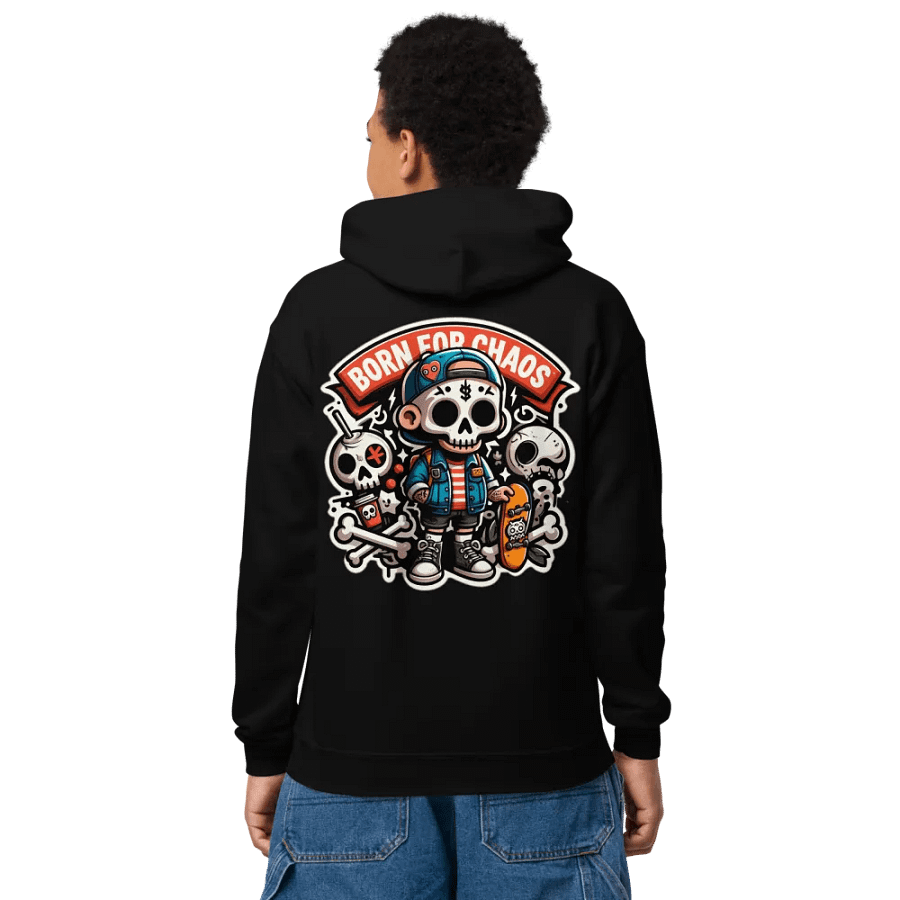 LITTLE EMO Bubble Text Youth Born For Chaos Hoodie product image (2)